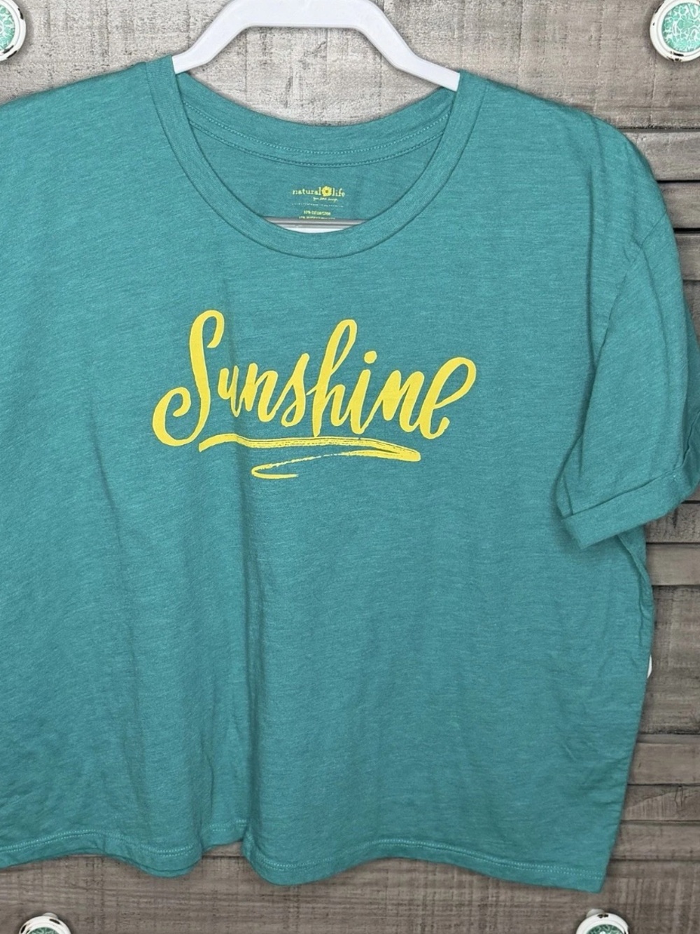 Natural Life Sunshine Graphic boxy tee Shirt top xl